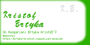 kristof brtyka business card